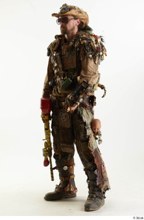  Ryan Miles in Junk Town Postapocalyptic Bobby Suit holding gun standing whole body 0002.jpg